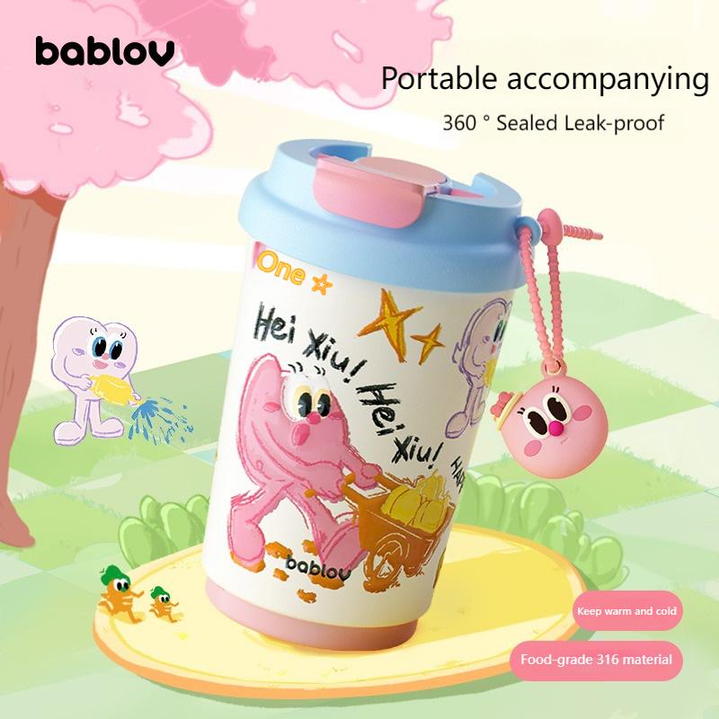 Bablov 370ml Vacuum Flasks Cute Cartoon Stainless Steel/Ceramic Coffee Cup Hot & Cold Flask Thermos Cup Outdoor Travel Mug Gifts