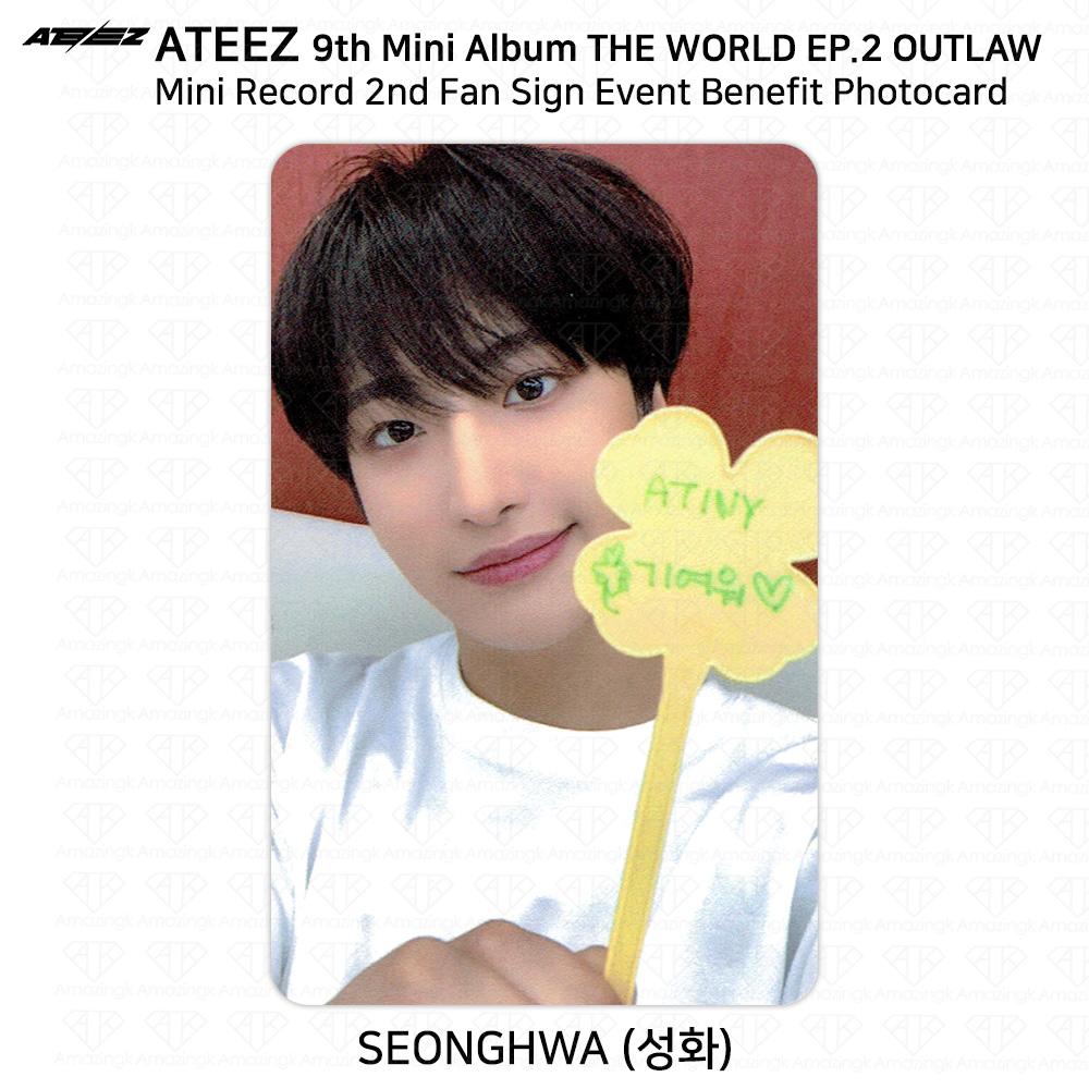 ATEEZ THE WORLD EP.2 OUTLAW Fan Sign Event Benefit Photocard Minirecord Everline