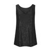 Damesmode V-hals Mouwloos Pailletten Tanktop Casual Ontspannen Pasvorm Veelzijdige Lichtgewicht Blouse voor Dagelijks Gebruik
