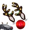 Car Reindeer Antlers Christmas Decoration Deer Ears Glowing LED Antler With Nose Automotive Exterior Window Roof Top Decor