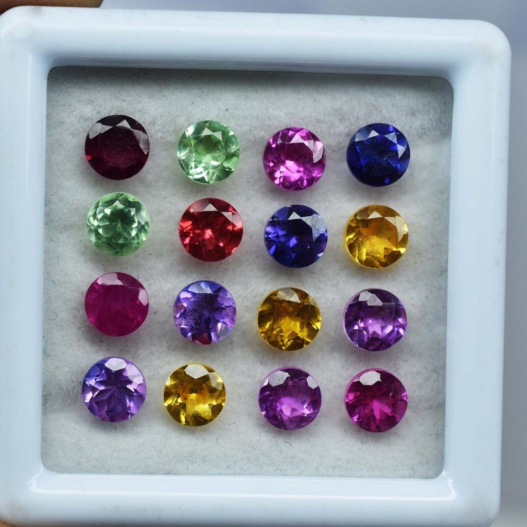 40 Pcs Sapphire Mix Color   Gemstone Lot 4 MM Round Mix Color Sapphire