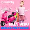 Ride-on Toy for a Child Vespa Scooter Battery-Powered With a Trunk Fuchsia Sun Baby