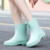 Unisexové holínky do půli lýtka, vysoce vzhledové, voděodolné, protiskluzové gumové boty s PVC stélkou, špička, dětská outdoorová dobrodružství