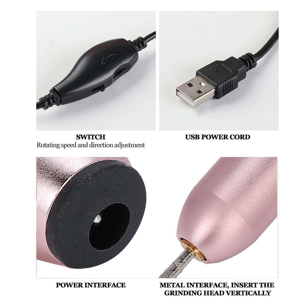15000 U/min USB Tragbarer Elektrischer Nagelfräser Stift Maschine Nagel Schleifen Polierer Maniküre Werkzeug