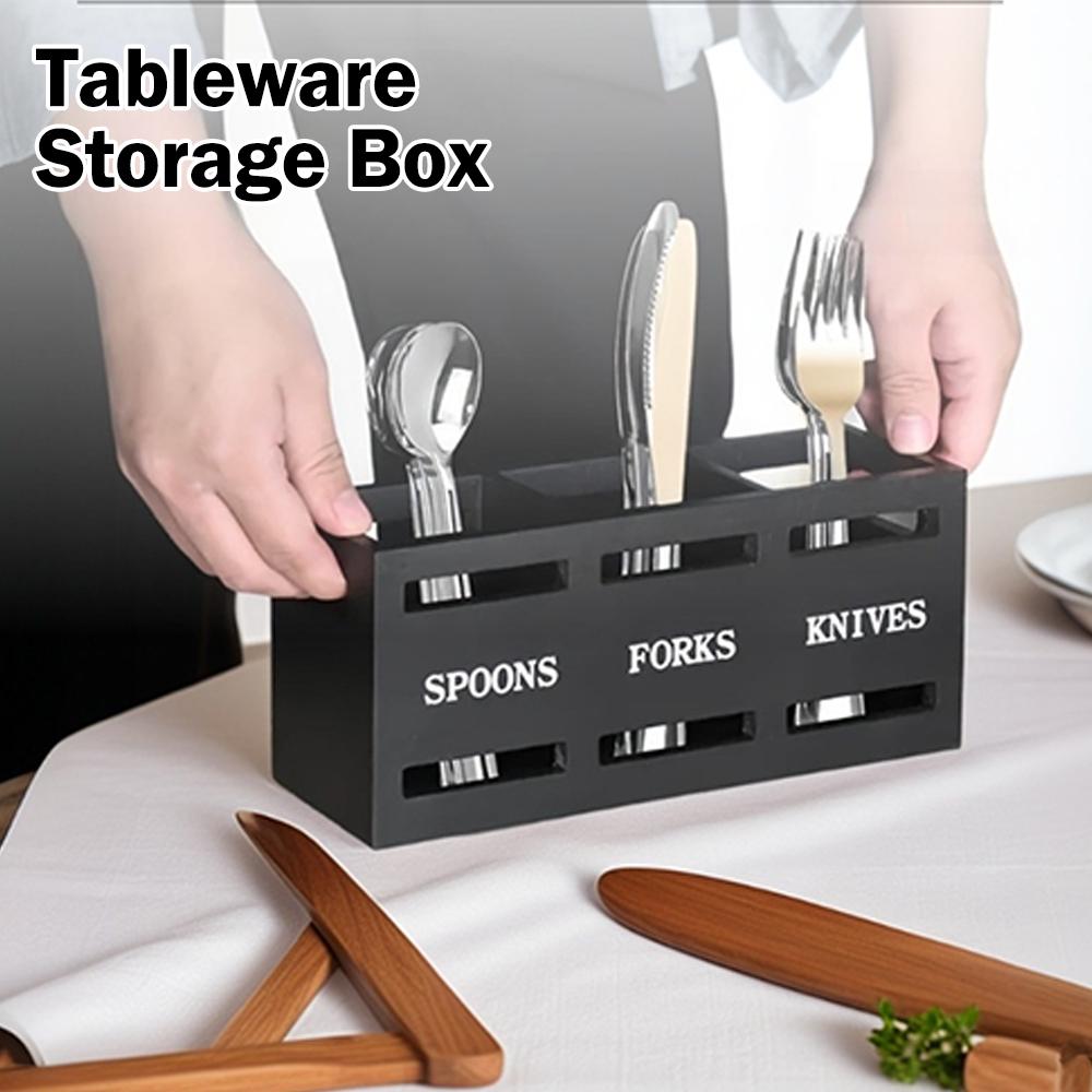 Tableware Storage Rack 3 Compartments Kitchen Restaurant Storage Spoon Fork Multipurpose Tools S5I8