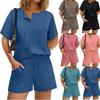 Colored Cotton Women's Casual T-shirt and Elastic Waist Shorts Set, 2026 Fashion Collection