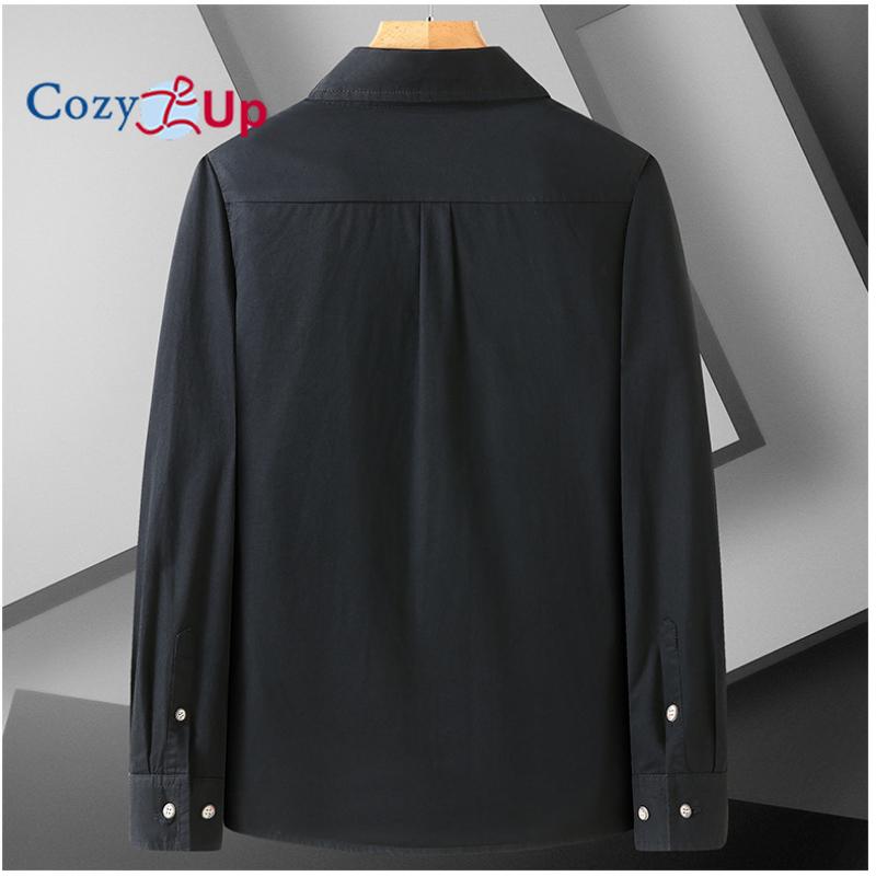 Уютная классическая хлопковая куртка-рубашка с длинными рукавами и двойными карманами — фото 8