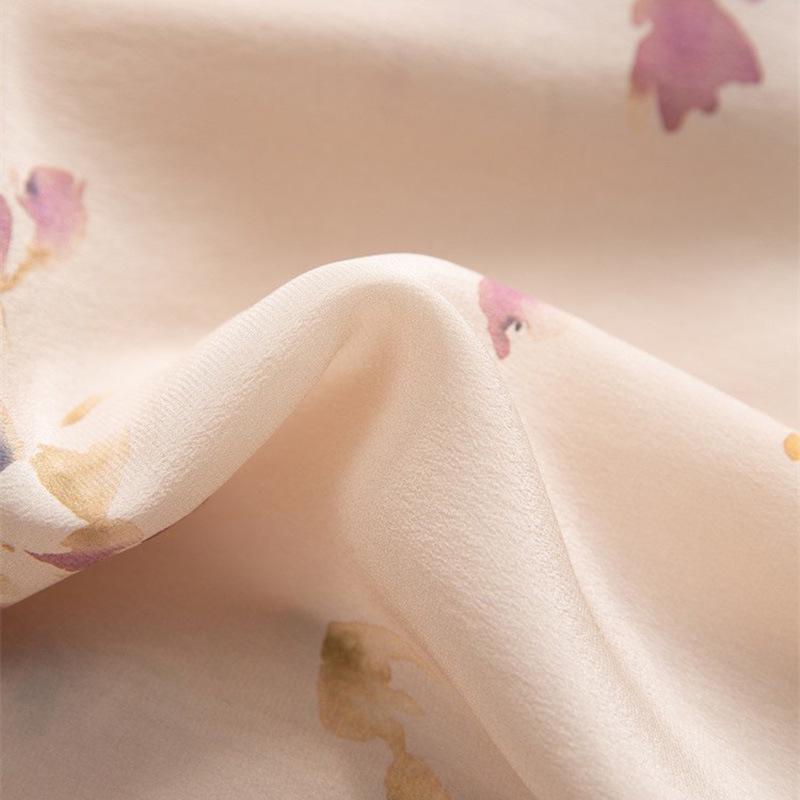 Puderrosa siden crepe de chine damesskjorta: Pendlarcasual, Ny enkelknäppt design