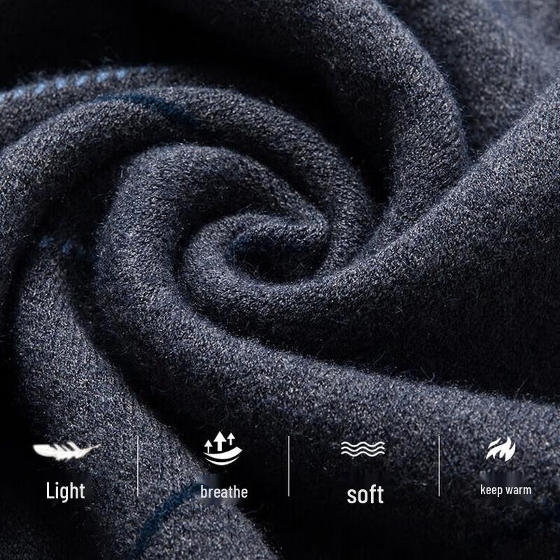 Hengyuanxiang Men's V-Neck Thickened Knit Sweater