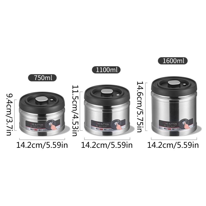 Stainless Steel Container Airtight Coffee Canister for The Kitchen Coffee Ground Grains Jar for Tea Coffee Sugar Storage