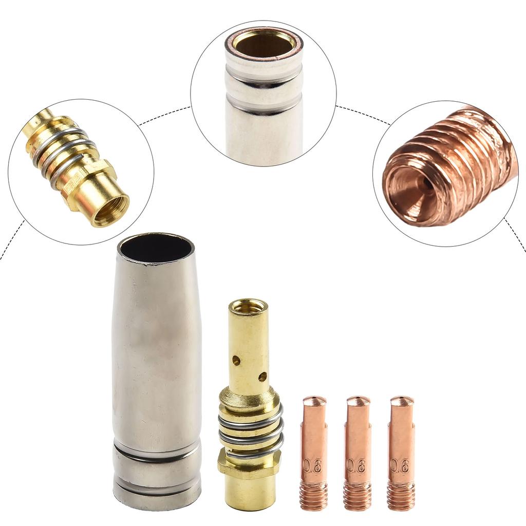 5 PCS MIG Welding MB15 15AK Contact Tip 0.6/0.8/0.9/1.0/1.2mm Mig Contact Tip Consumables Guard Nozzle Contact Tips