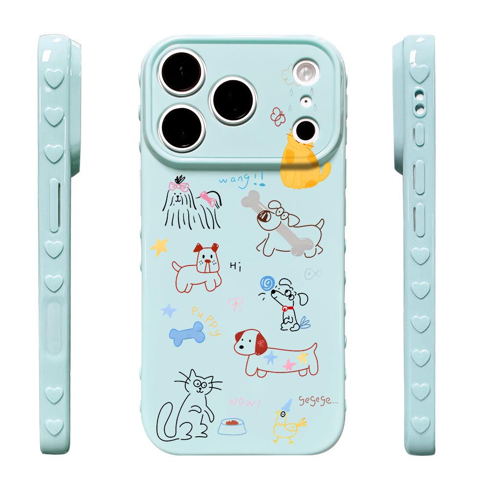 Cure soft cute dog suitable for iPhone17/17Pro mobile phone case anti-drop Apple 16/15 protective case new model