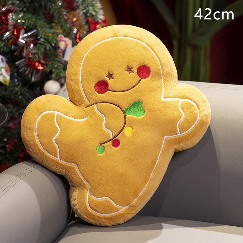 Christmas Decoration Toys Cute Gingerbread Man Plushie Toy Doll Cartoon Soft Anime Toy Pillow Home Decor Kids Gift