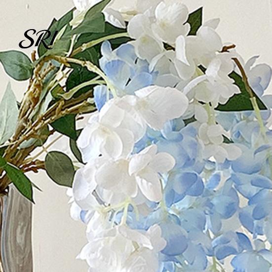Decorative Flowers Artificial Wisteria Flower Fake Hanging Vine with Long Stem Wedding Faux Bouquet for Tall Vase Home Party Decor Floral Arrangement