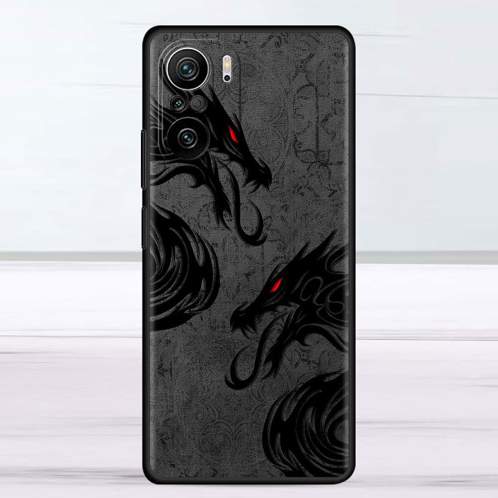 Fall für Xiaomi Redmi Hinweis 11 9S 10 9 8 7 9A 9C 9i K40 8T 10C 9T K50 Silikon Telefon Shell Mode chinesischen Vintage Drachen
