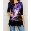QICED Bluse e Camicie Casual da Donna alla Moda a Manica Lunga con Scollo a O