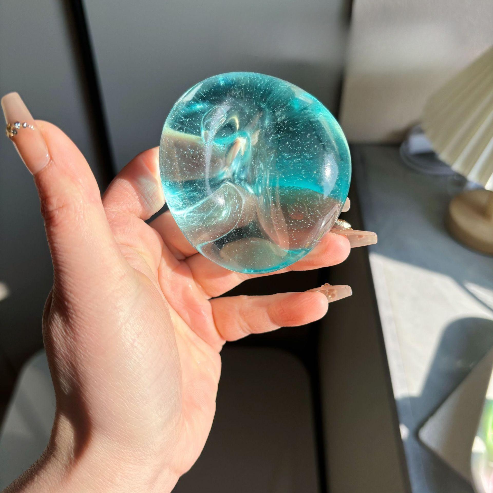 Bai Fen Bai Toys Blue Maltose Mochi Squishy Toy Soft Slow Rebound Squeeze Stress Relief Sensory Fidget Toy Decompression Toy For Anxiety Adhd Gift