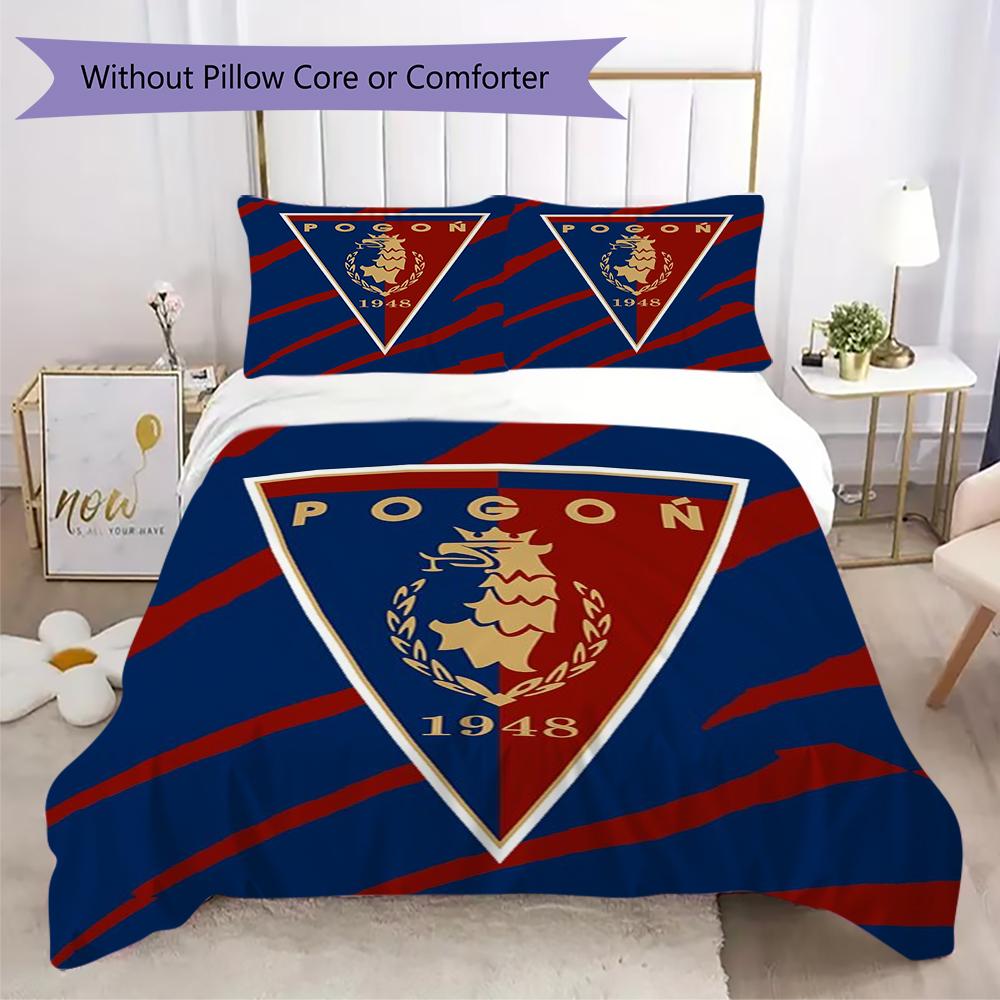 Mks Pogoń Szczecin Pattern Bedding,Quilt Set Quilt Cover Pillowcase Home Birthday Gift(1 * duvet cover + 2 * pillowcase, without core)_lx