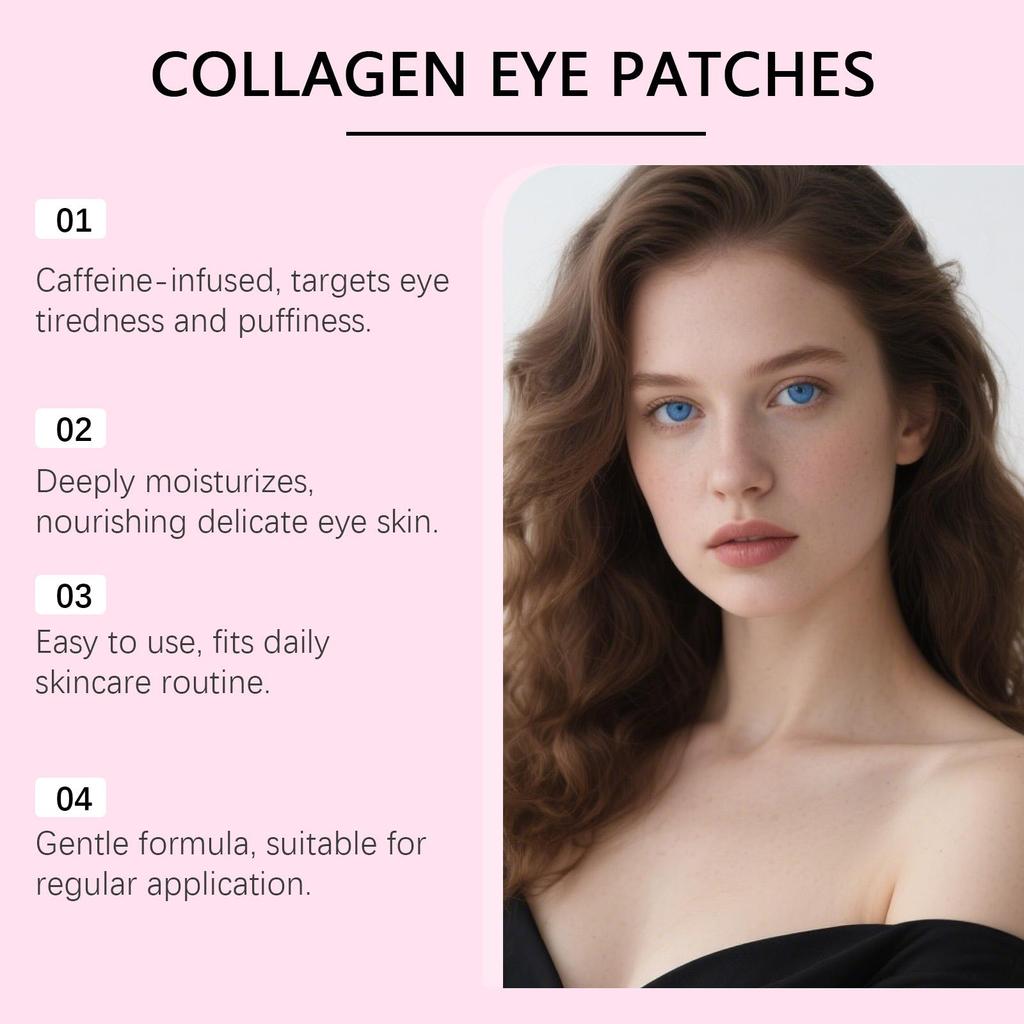 Kollagen-Hydrogel-Augenpads Feuchtigkeitsspendend Aufhellend Reduzieren Dunkle Augenringe Schwellungen Fältchen Sanfte Tägliche Augenpflege Für Frauen
