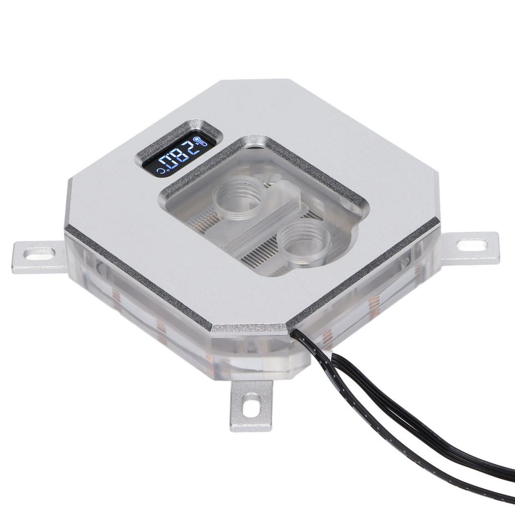 CPU Water Cooling Head VA Screen Temperature Display Computer CPU Water Cooling BlockSilver