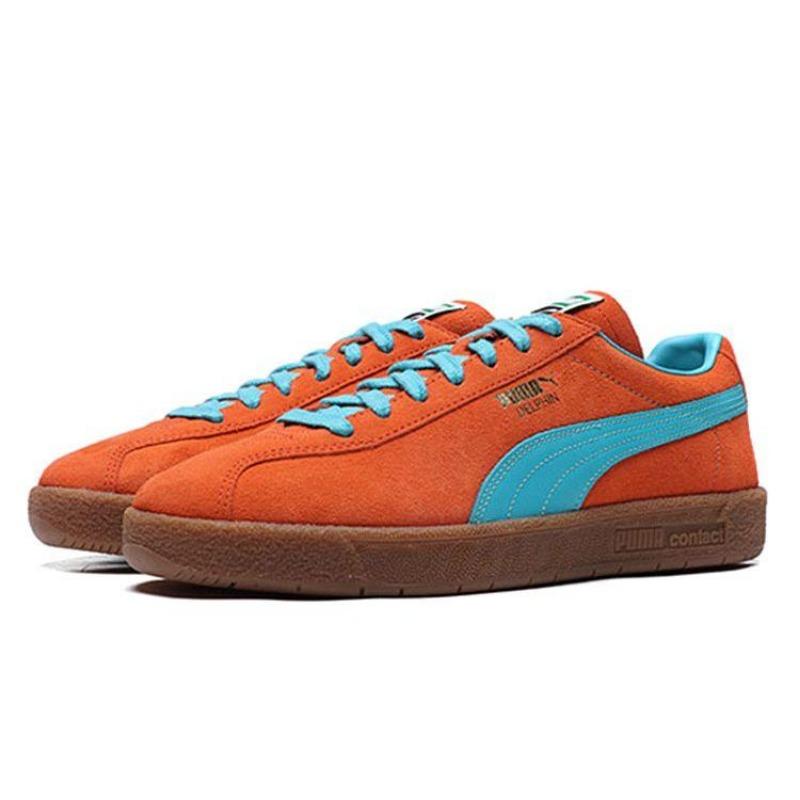 Puma Colibri SD Delphin OG Top-Grain Leather Lightweight Balanced Durable Low Skate Shoes Men Orange 374980-02