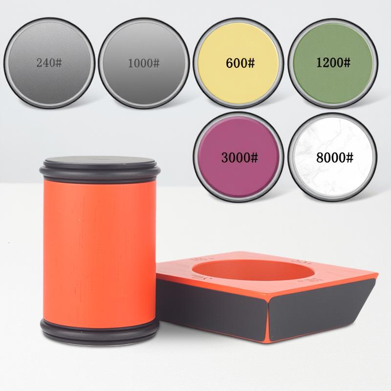 Rolling Blade Sharpener Set 15/18/20/22° Four Angles Non-slip Base Diamond Grinding Disc Jade Fine Sharpening Kitchen Sharpenin