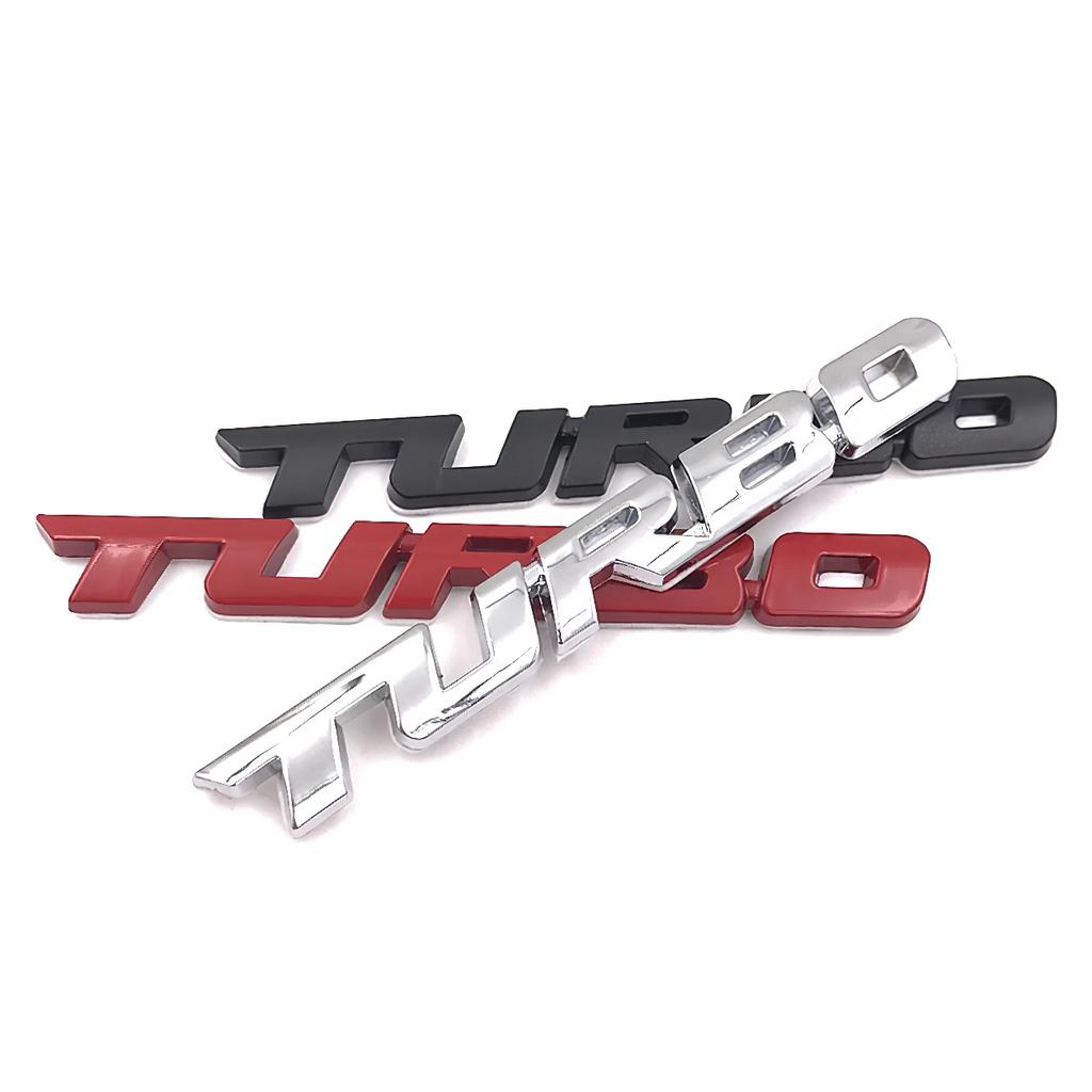 Car 3D Styling TURBO Sticker Alloy Metal Letter Motorcycle Emblem Badge Sticker Car Body Rear Tailgate Decal Auto Accessories