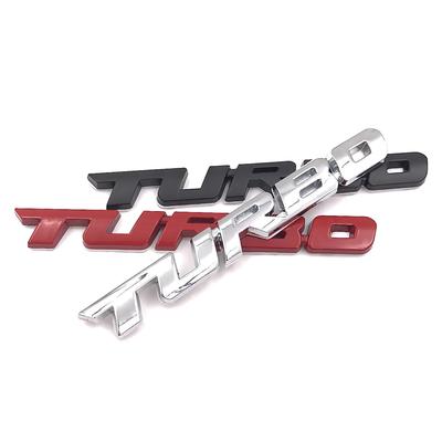 Stylizacja 3D Samochodu Naklejka TURBO Metalowy Stop Litera Emblemat Odznaka Naklejka Karoseria Samochodu Tylna Klapa Kalkomania Akcesoria Samochodowe