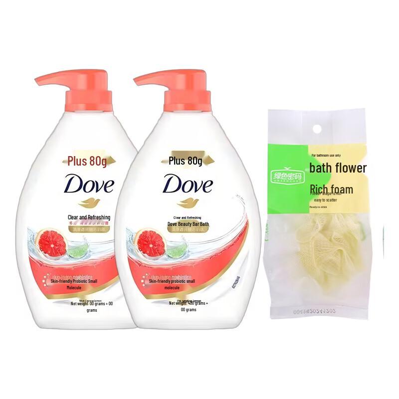 Dove Refreshing Shower Gel with Bath Flower Set (960G Total)