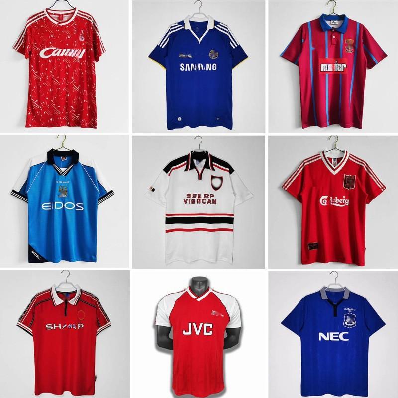 Retro Football Jerseys Vintage England Club Team Short Sleeve Adult Sports Cycling Running