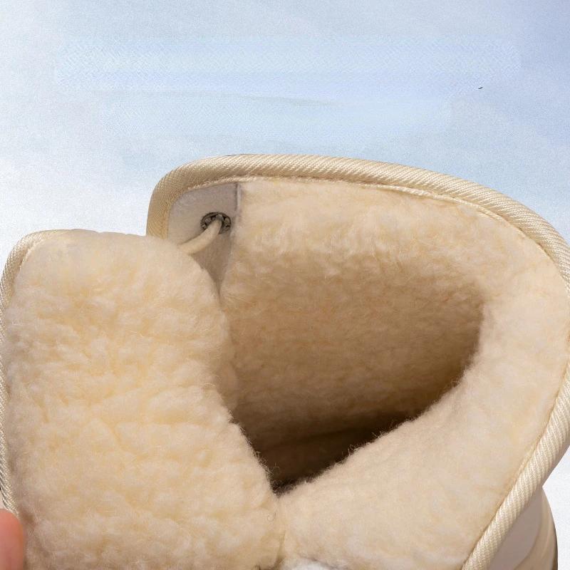 Fashion Winter Snow Boots for Women Thick Warm Ankle Boots High Top Protect Ankle Hiking Boots Women No Slip Lace Up Warm Women Botas