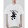 Black T-Shirt with Dark Santa Claus and Merry Darkness Print for Halloween and Christmas