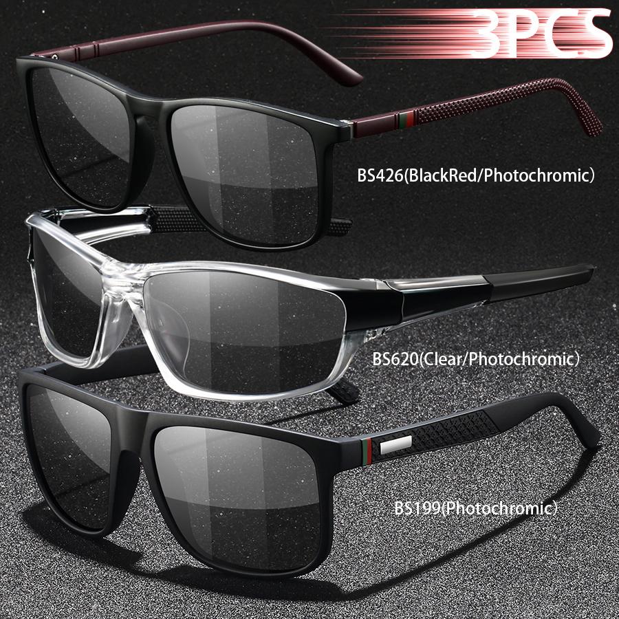 1PCS Photochromic Sports Sunglasses Men Women Vintage Cycling Driving Mountaineering Chameleon UV400 Eyewear