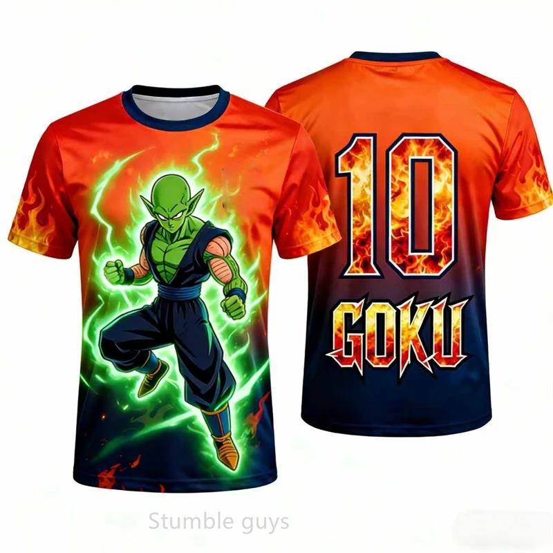 Men Dragon Ball T-Shirt Frieza Buu Graphic Print Summer Short Sleeve