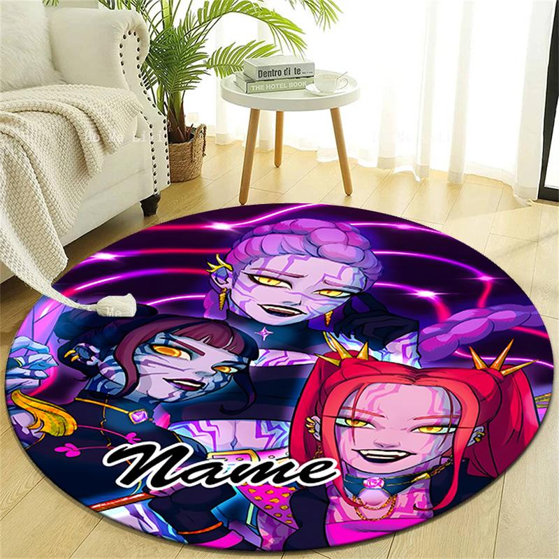 Personalized K-KPop Demon Hunters Round Chair Office Rug - Perfect for Mat, Office Chair & More - Ideal Gift for Birthdays and Holidays