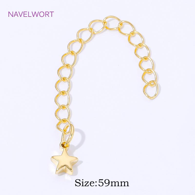 

5/10Pcs 18K Gold Plated Brass Star Extension Tail Chain Connectors,Extension Chain For Jewelry Making,Supplies For Jewelry 5 pieces