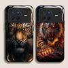 Golden Black Tiger Stripe Flame Print Tempered Glass Phone Case for OPPO Reno 13 F 12 11 10 Pro Plus Find X8 X3 Lite A58 Covers