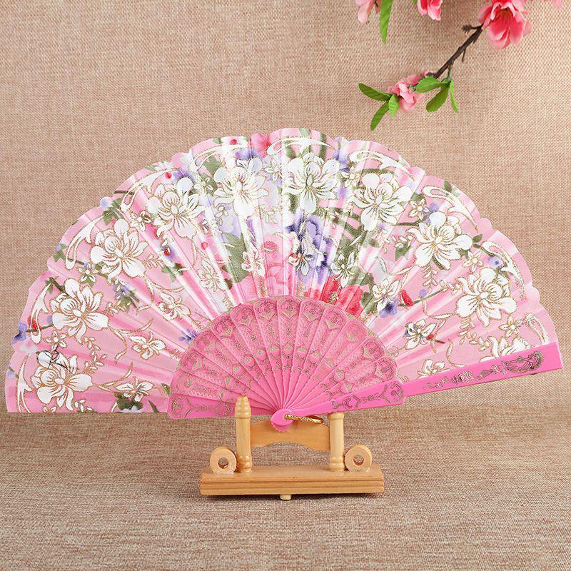 Silk Chinese-Style Folding Fan: Cheongsam, Hanfu, Dance, Wing Chun, Photography Prop