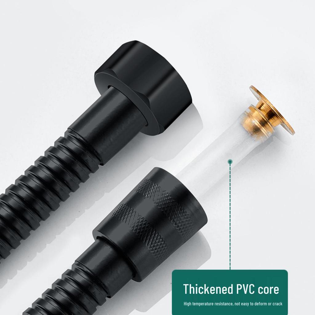 Stainless Steel Black Shower Hose - 1.5/2m for Bathroom Rain Shower Head.