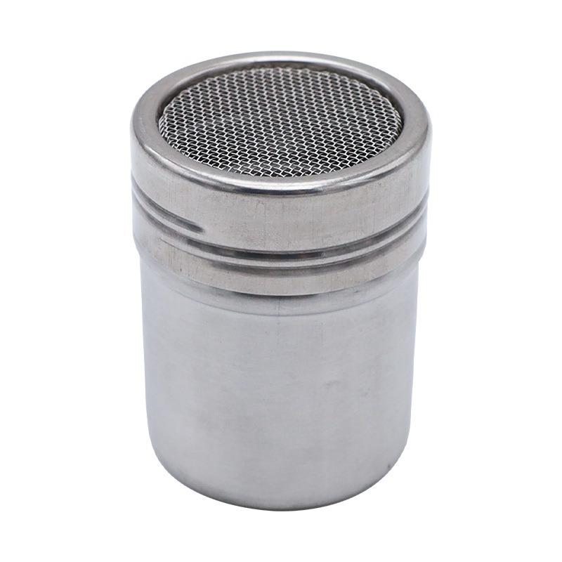 1PC stainless steel dusting can seasoning bottle dense hole loose powder sieve coffee sieve cylinder baking flour bottle sugar powder sieve