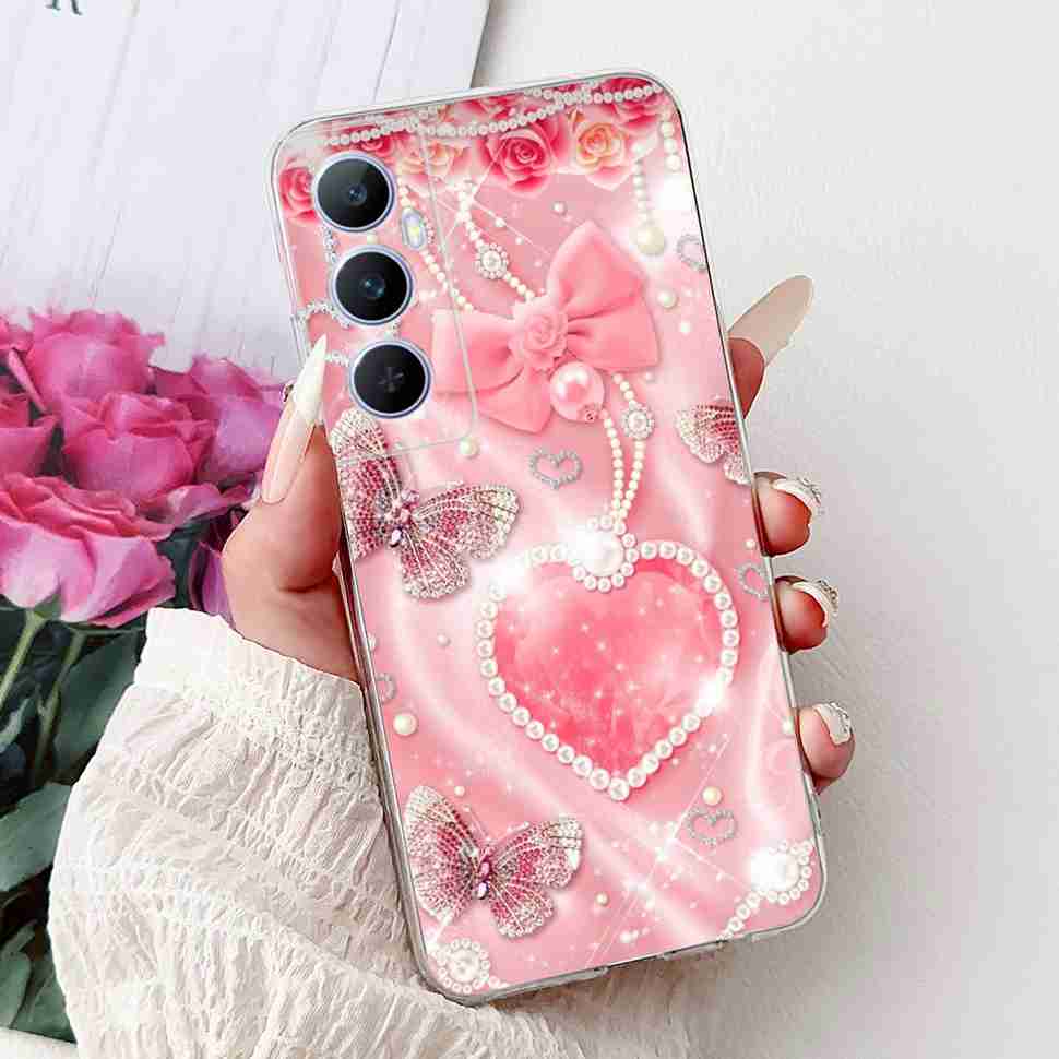 For Realme C65 Case Cute Cartoon Butterfly Cover Soft Silicone Phone Case Fundas For Realme C 65 C65 RealmeC65 4G Bumper