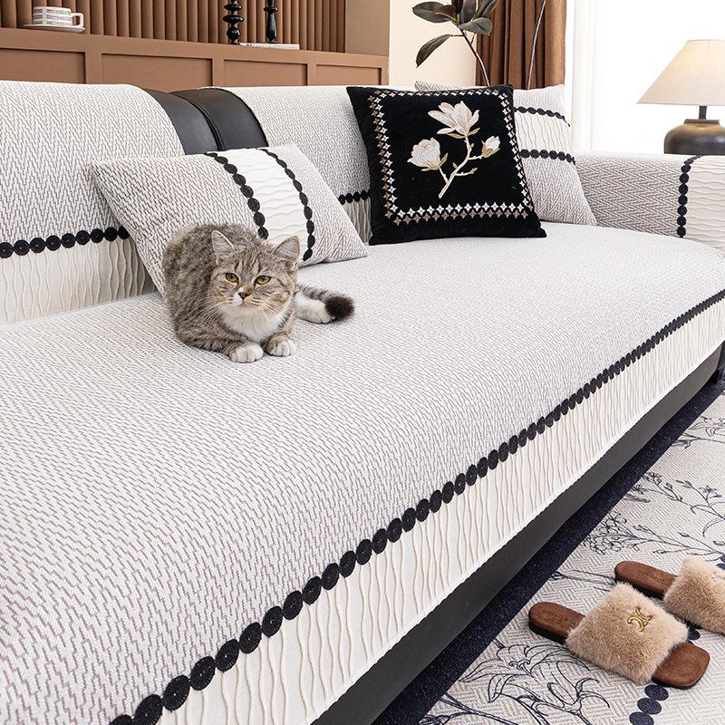 

Подушка для дивана из шенилла универсальна для всех сезонов. Новая простая современная нескользящая подушка для сиденья. Чехол для дивана «Принцесса» прямой ряд 70*70cm