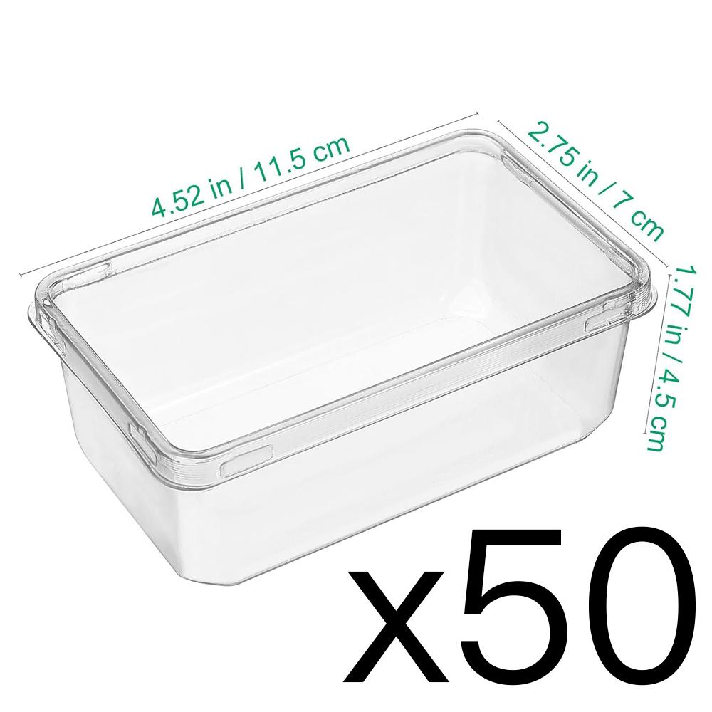 Clear Dessert Containers with Lids, Small Cake Slice Box for Tiramisu Cheesecake, Individual To Go Food Packaging for Sandwich