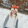European & American Little Fox Snow Baby Hat - Handmade, Warm, Cartoon Pointed Ears