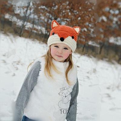 European & American Little Fox Snow Baby Hat - Handmade, Warm, Cartoon Pointed Ears