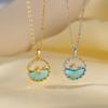 Cute Sweet Blue Crystal Sea Whale Pendant Necklace For Women New Creative Design Summer Collar Jewelry Gift