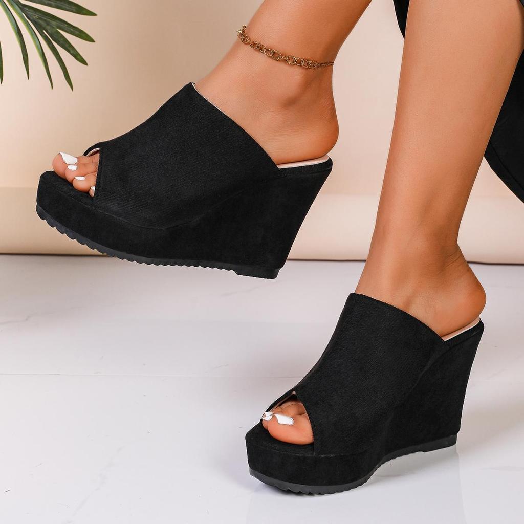 Wedge Sandals for Women Open Toe Summer Slippers Platform Heels 10.5cm High Heel Slides Comfortable Fashion Ladies Footwear