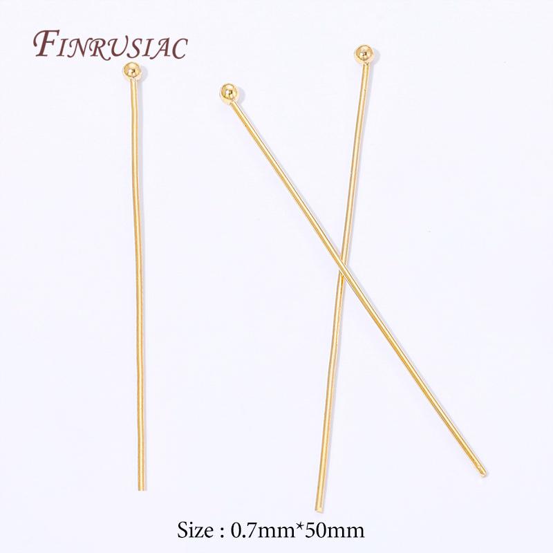 18K Gold Plated Ball Head Pins,Long Stem Beading Pins For Jewelry Making,DIY Craft Jewelry Findings,Earrings Accessories