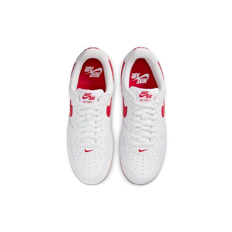 Nike Air Force 1 Low Color of the Month - White University Red Unisex Sneakers Gum-Yellow DJ3911-102