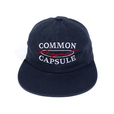 Commoncapsuleproject Oval Logo 6-Panel Flat Visor Cap (Navy)